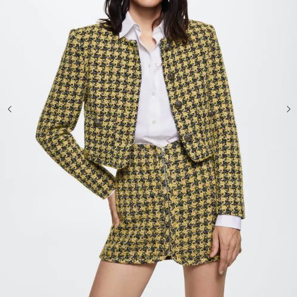 Mango Tweed skirt with zipper - Picture 3 of 9